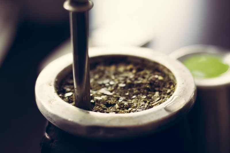 a close up of yerba mate